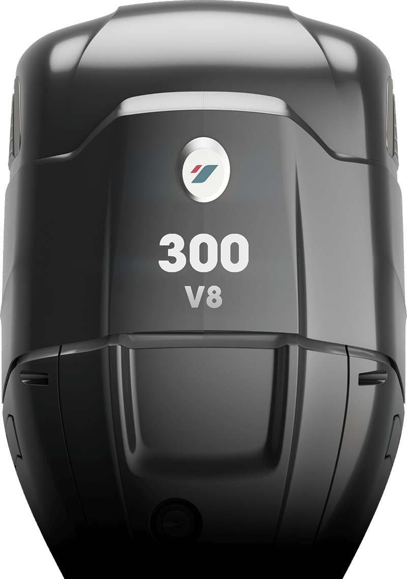 Cox V8 300 black engine cowling, official manufacturer render